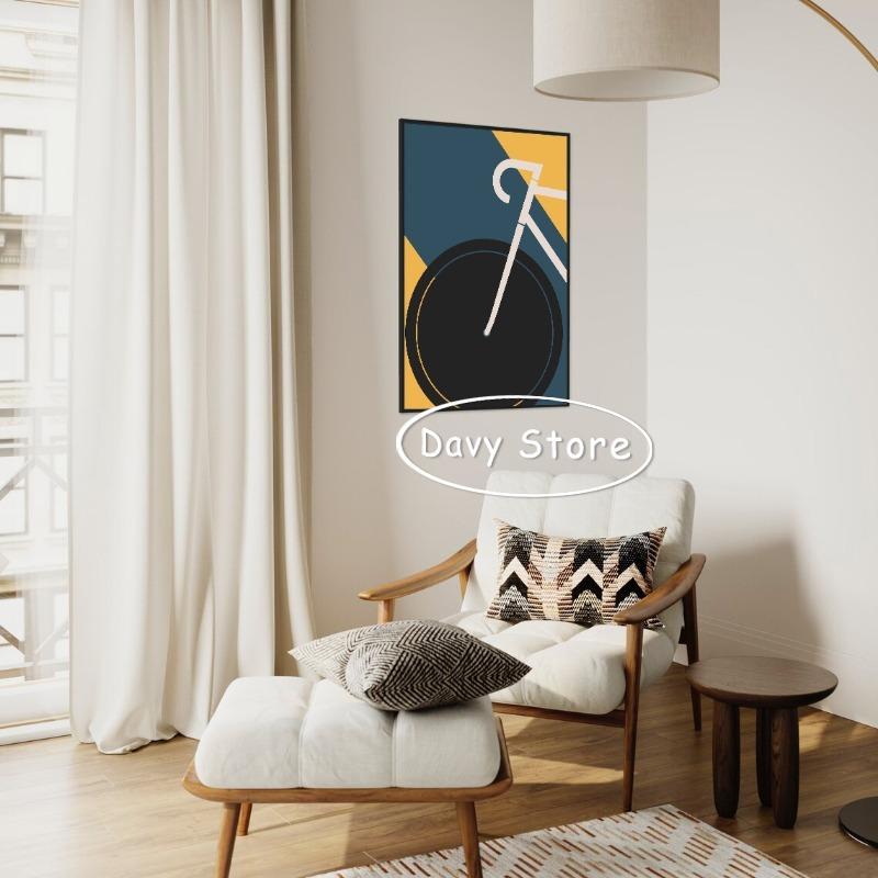 Vintage Bicycle Poster Cycling Bike Bauhaus Canvas Painting Modern Minimalist Wall Art Print Picture Home Room Decor Biker Gift
