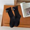 Female Spring and Summer New Simple White Bow Lace Lace In The Tube Socks