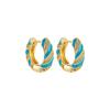 Vintage Multicolor Enamel Flower Round Hoop Earrings Boho Gold Color Circle Round Earrings Statement Jewelry Gifts for Women