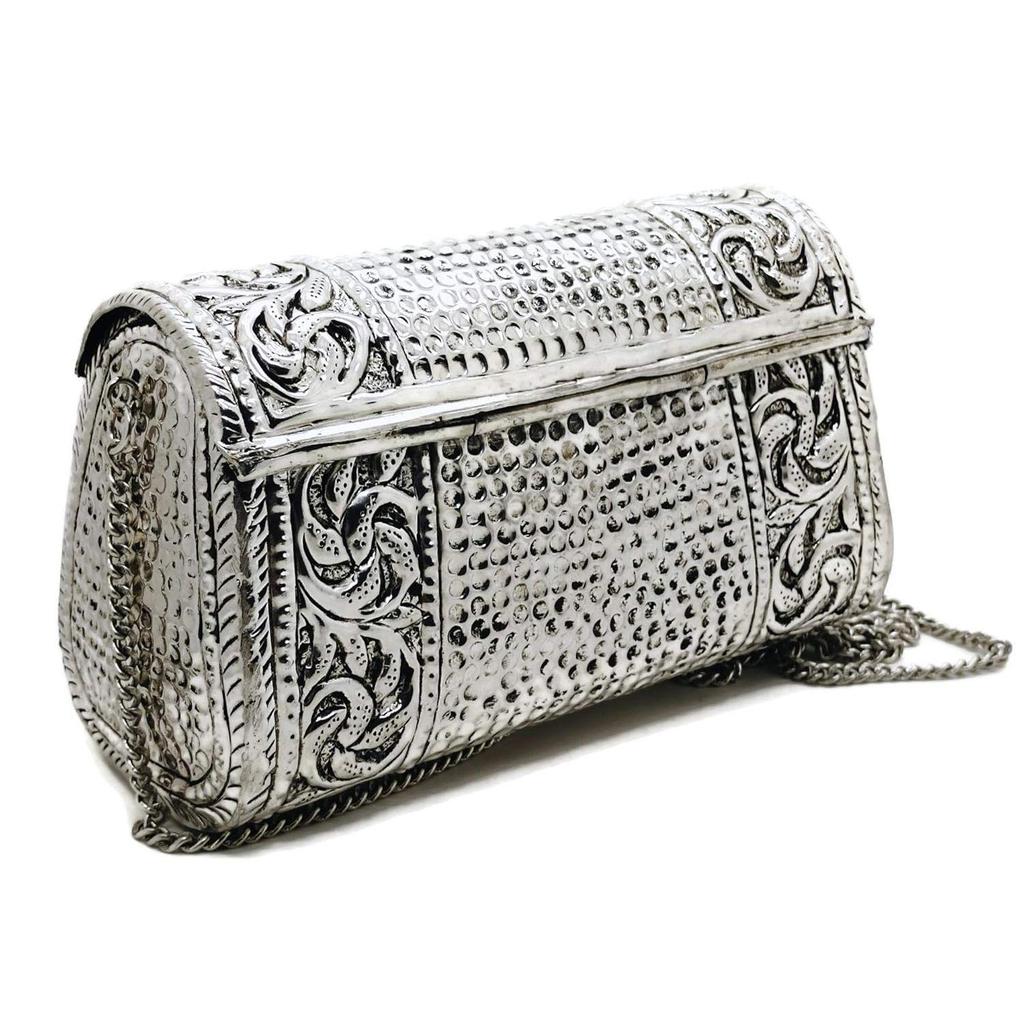 Women Gift Bridal Bag Brass Metal Clutch Sling Bag Indian Ethnic Antique Clutch