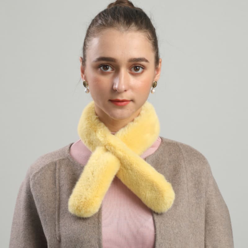 LALA Γούνα Κασκόλ Petite-Ανοιχτό Κίτρινο