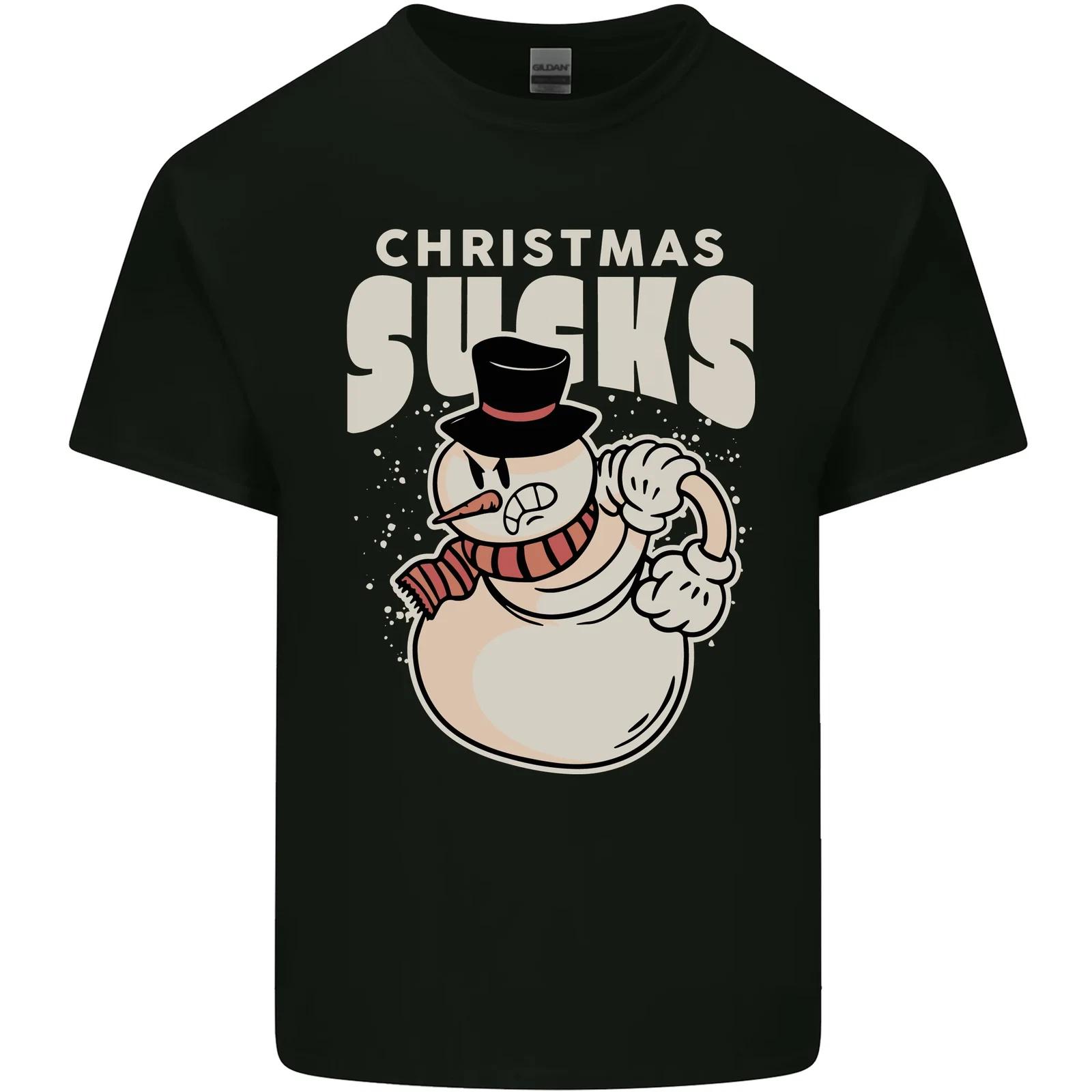 Christmas Sucks Bah Humbug Snowman Xmas Kids T-Shirt Childrens XL