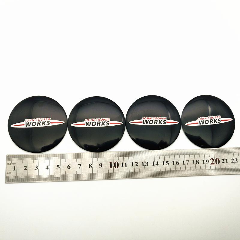 4 ks Pokličky Středů Koleček Auta Kryt Samolepka Pro JOHN COOPER WORKS Logo Pro MINI Cooper Clubman Cabrio Paceman R50 R52 jcw R55