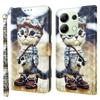 For Xiaomi Redmi Note 13 4G Leather Case 3D Pattern Printing Phone Wallet Cover