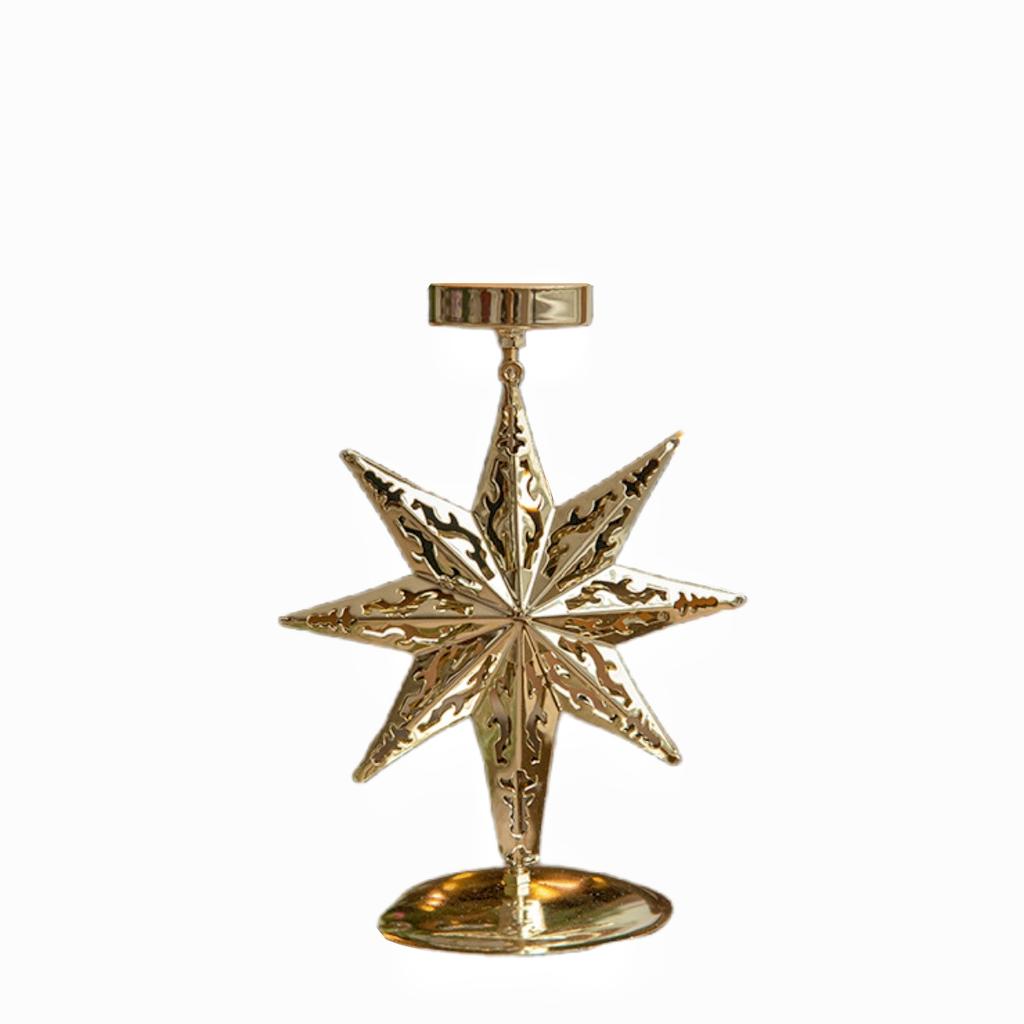 Festive Candle Holder Christmas Candle Holders Festive Elegance Gold Color Metal Material Sturdy Construction Versatile Use