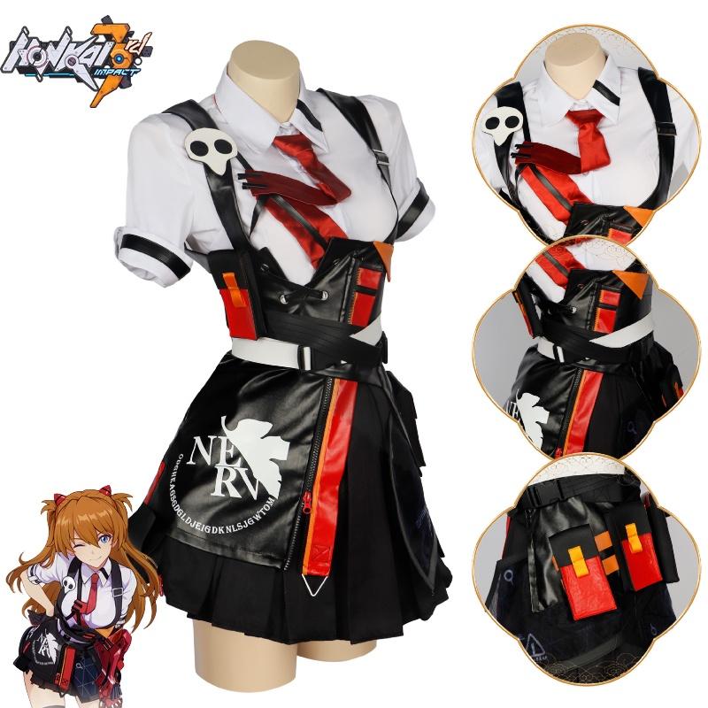 Impact Eva Honkai 3 Asuka Langley Soryu Cosplay Costume Anime Party Outfit Fans
