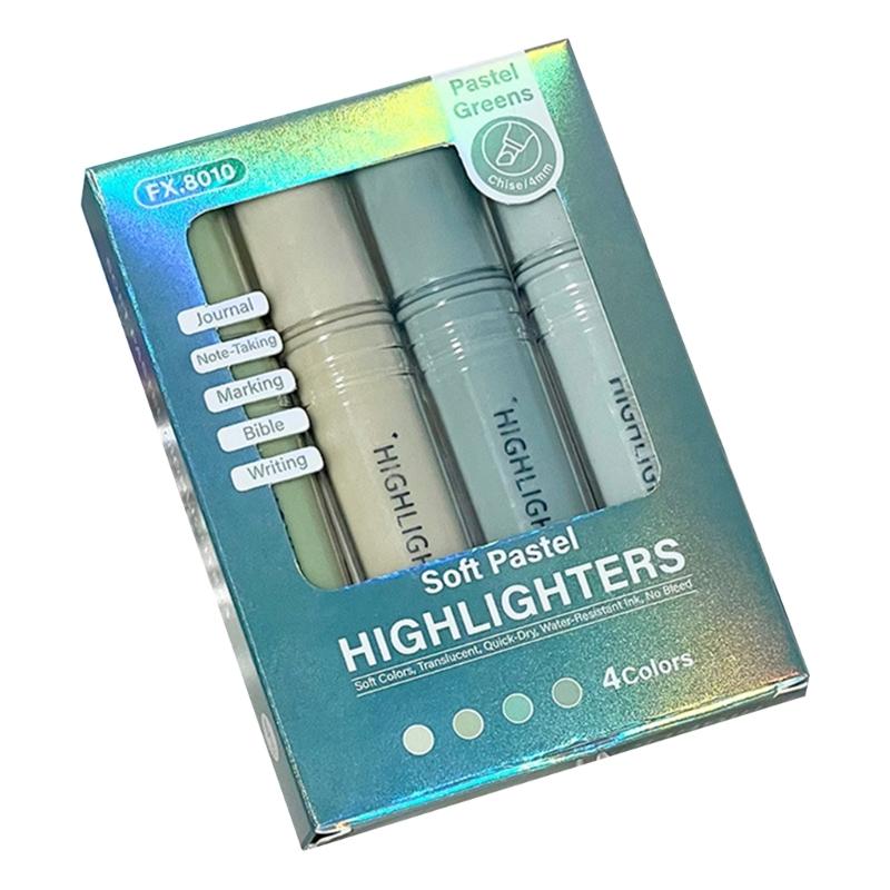 Soft Pastels Highlighter Markers, Chisels Tip Quick Dry Ink for Study Note Journaling and Clean Paper Page Marking
