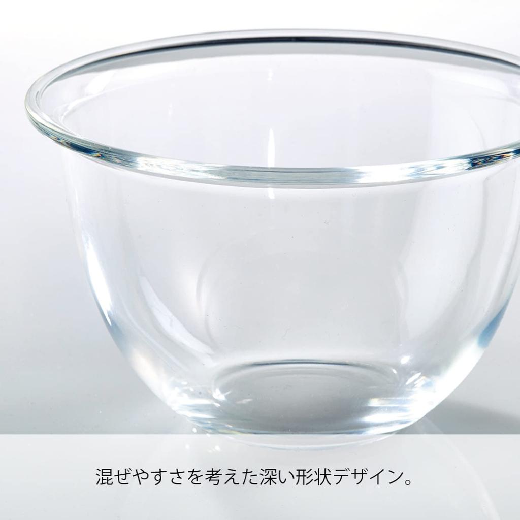 HARIO Heat-Resistant Glass Bowls, Clear, Made in Japan, MXP-3704, Set of 3