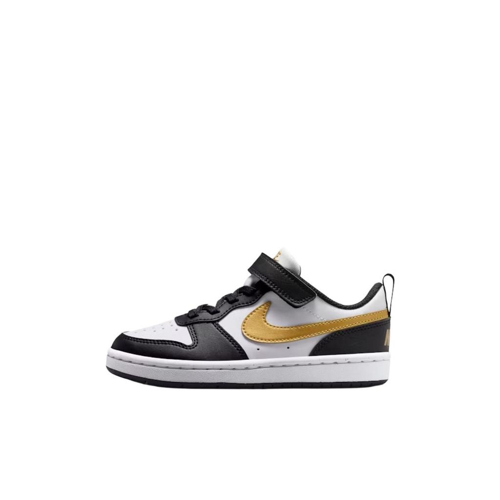 Nike Court Borough Recraft Fashion Comfortable Low-Top Kids Sneakers Kids Sneakers Black White Gold DV5457-008