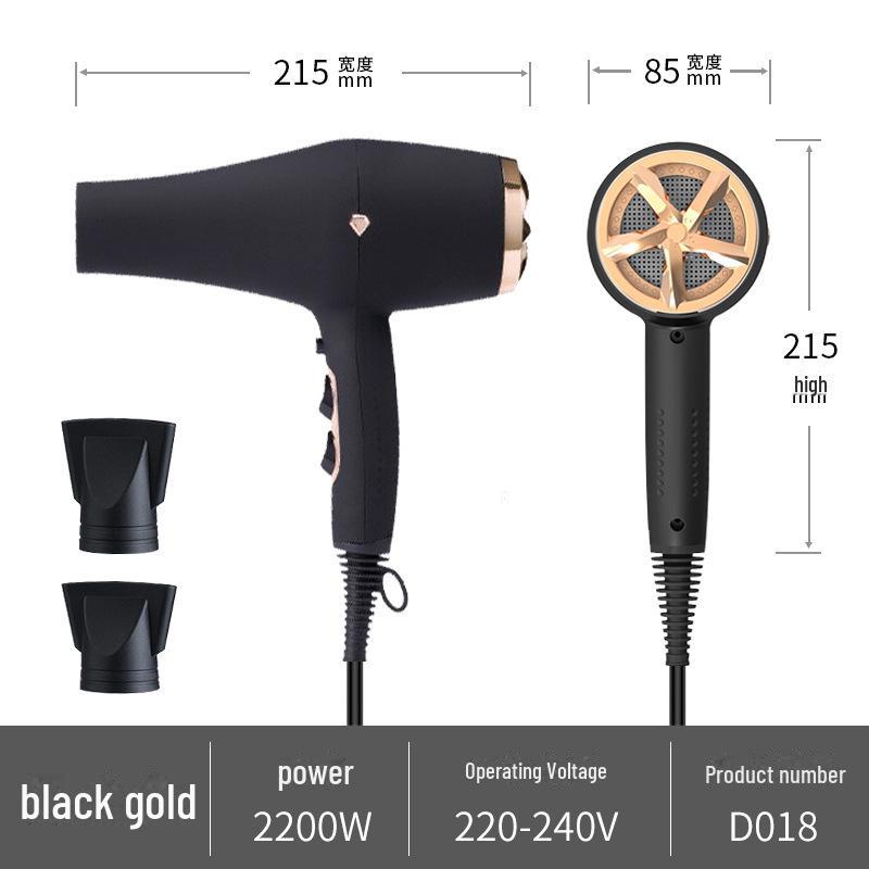 

Фен европейского стандарта мощностью 2400 Вт с технологией отрицательных ионов для салонов D018, European standard 220V золотой/чёрный