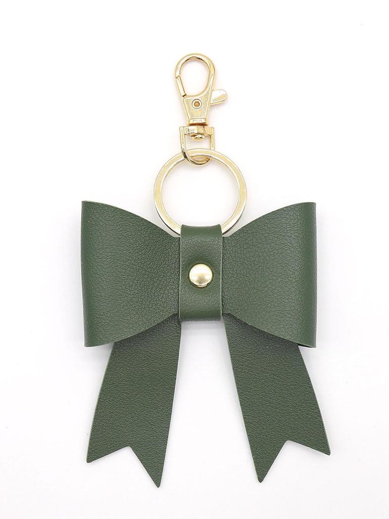 Bow Shaped PU Leather Keychain Bag Pendant Ornament