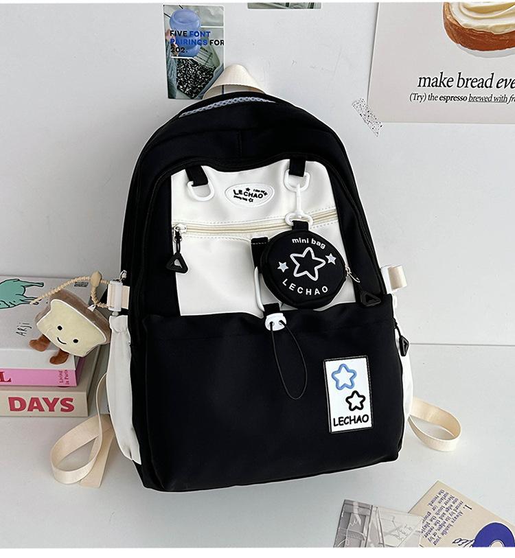 Schoolbag New College Style Cute School Bag Junior High School Student High School Student Lightweight Backpack Girl Large Capacity Backpack