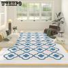 French Style Fresh Plaid Carpet Living Room Sofa Large Area Carpet Floor Mat Comfortable Carpet