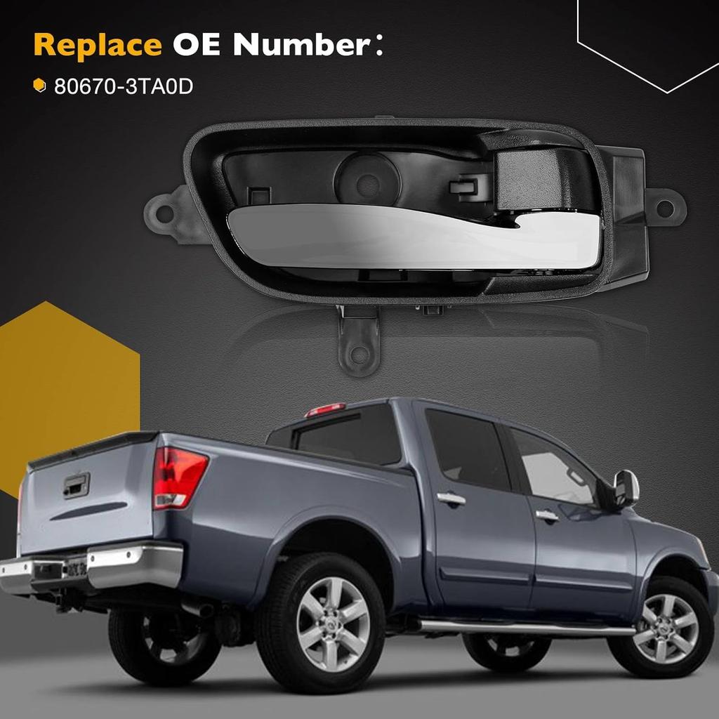 Gledewen Interior Door Handle Front Rear Right Passenger Side | For 2013-2017 Nissan Altima Pathfinder, 2015 2017 Nissan Titan, 2016-2017 Titan XD,