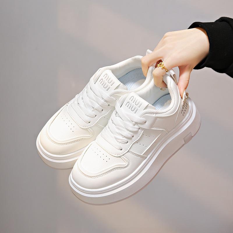 Korean Version of White Shoes Women's 2025 Autumn New Ins Student Leisure Trend Shoes Women's Thick-soled Heightening Board Shoes ZS81