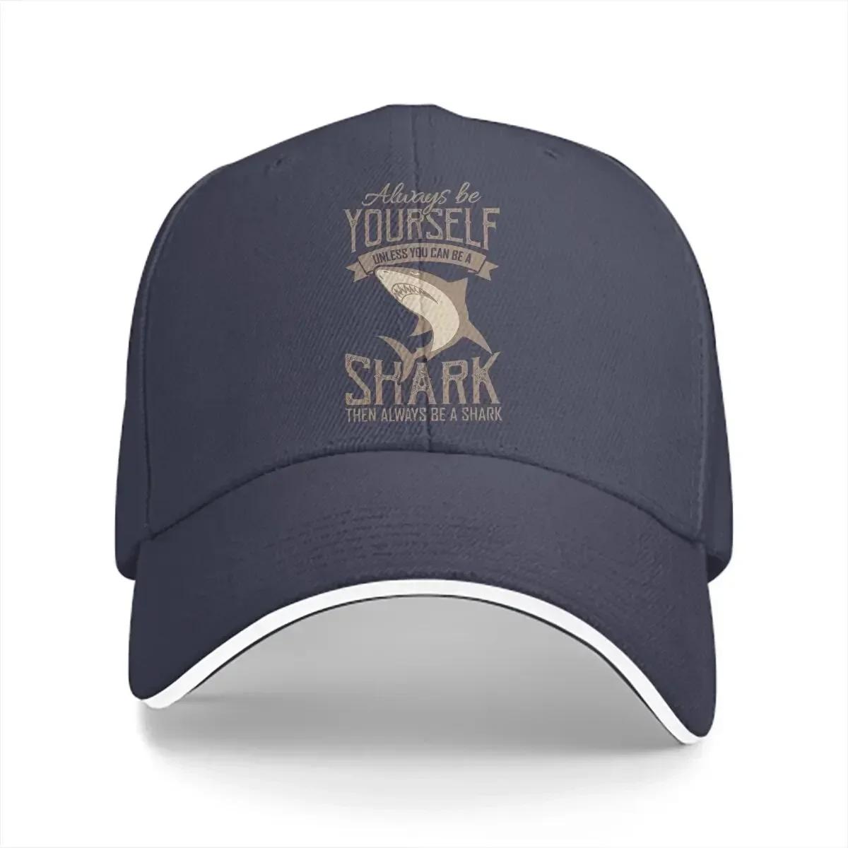 

Pure Color Dad Hats BE A SHARK Casual Hat Sun Visor Caps Shark Scuba Diving Peaked Cap One Size