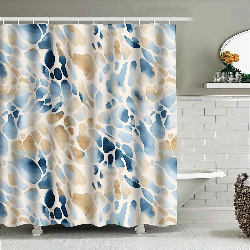 Blau-Weißes Batik-Print Duschvorhang Wasserdicht Badezimmer Dekor Stoff Heimdekoration Individuelle Größe Verfügbar Neuankömmling