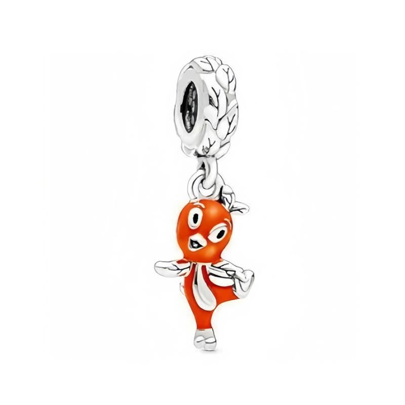 Disney Mickey Minnie Friends Dangle Charm Beads European Silver Bracelet Necklace DIY Jewelry Gift for Kids