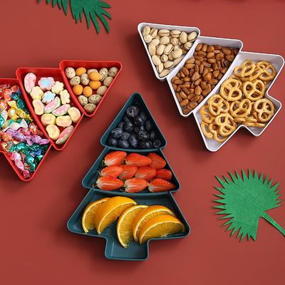 Weihnachtsbaum Snackschale mit Fächern Plastik Bonbonschale für Feiertags-Partydekorationen und Nussaufbewahrung