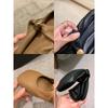 Sheepskin Version~ Kink Small Gold Buckle Apple Head Soft Waxy Flat-soled Single Shoes Women's Shallow Mouth Mary Jane Shoes