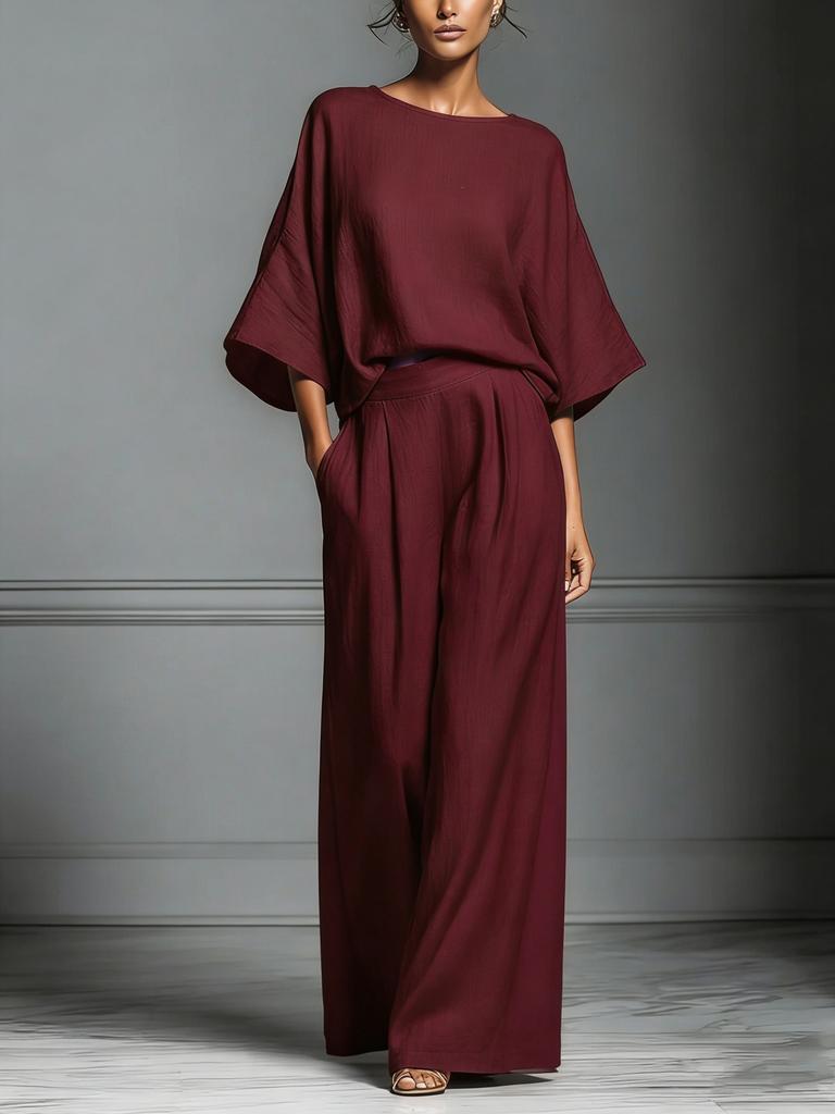 Spring and summer European and American foreign trade new women's clothing fashionable and elegant horn sleeve linen suit