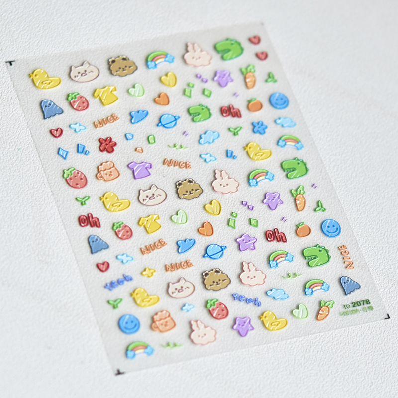 

Милый мультяшный граффити наклейка для ногтей рельеф Томони самоклеящаяся 5D наклейка для ногтей в японском стиле самая продаваемая наклейка для ногтей Cute graffiti 2078