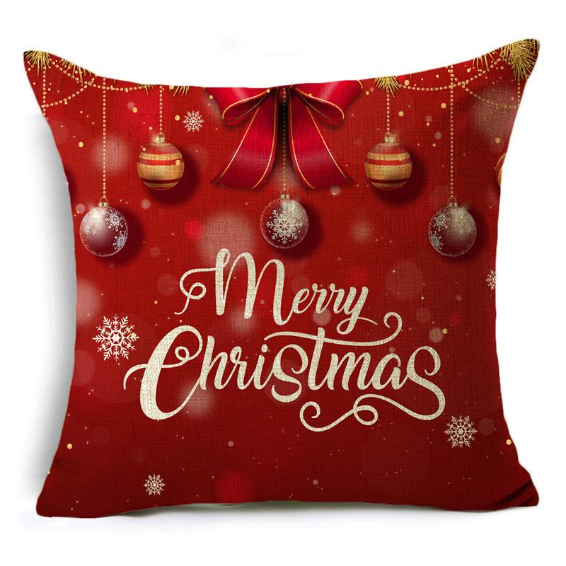 Home Decor Nordic Christmas Red Printed Polyester Pillowcase For Living Room Bedroom Decor Funda De Almohada