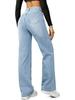 Women's High-Waisted Retro Straight-Leg Jeans - Slimming Loose Fit, Petite Floor-Length