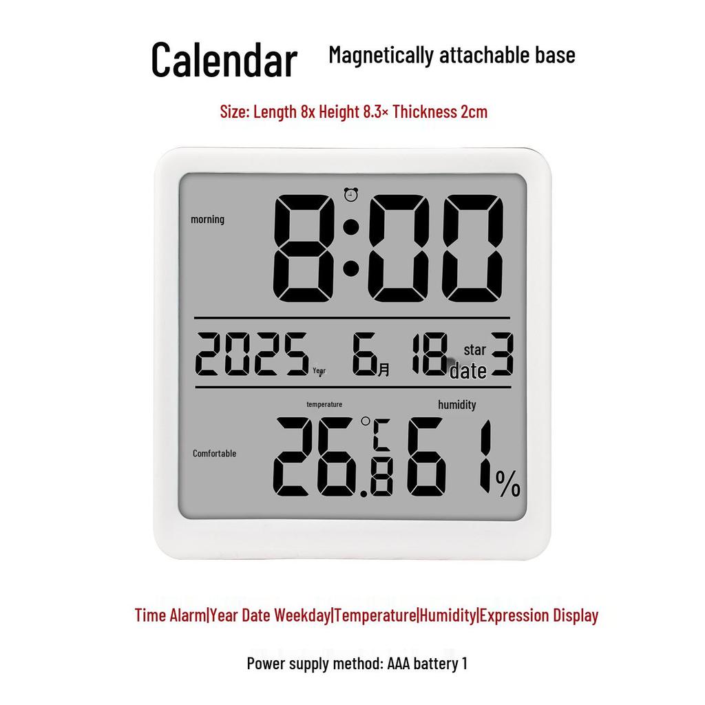 High-Precision Indoor Temperature & Humidity Meter with Magnetic Mount and Large-Display