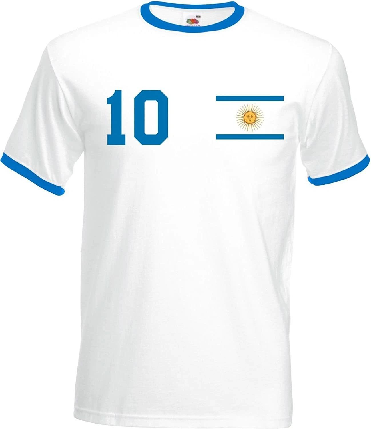 Youth Designz Men s T-Shirt Argentina with DESIRED NAME + NUMBER Jersey World Cup Logo L