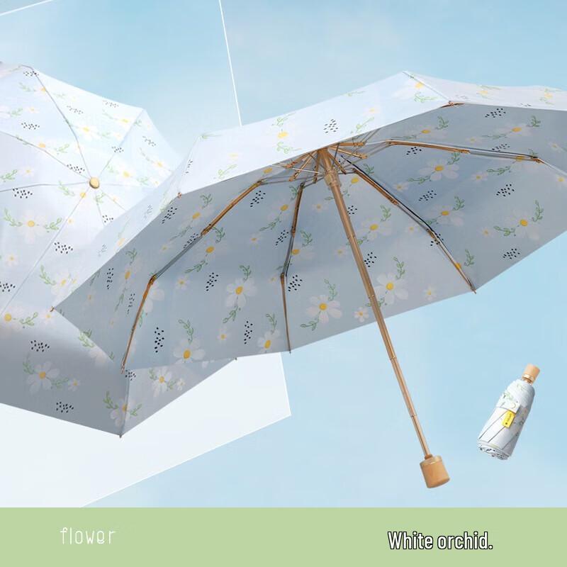 Huawensen 5-Fold Double-Layer Floral Sun & Rain Umbrella