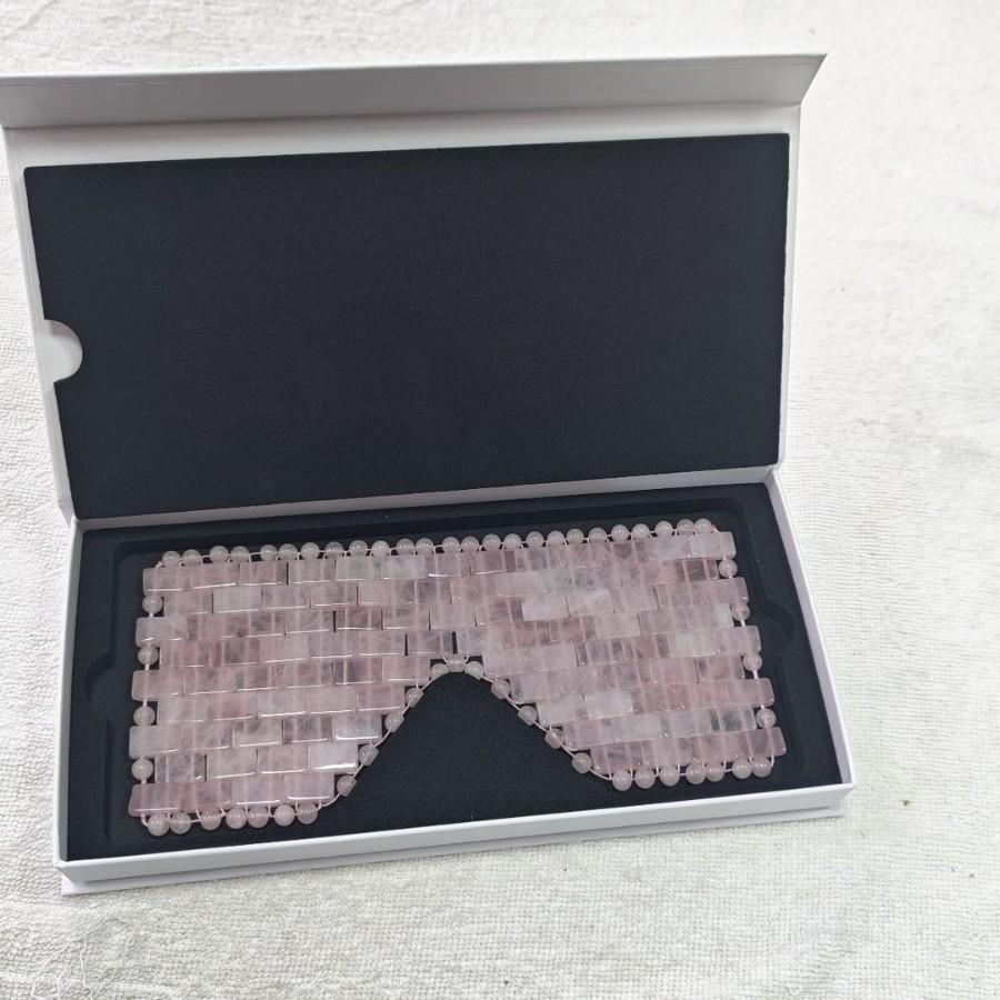 Natural Stone Pink Crystal Jade Eye Mask
