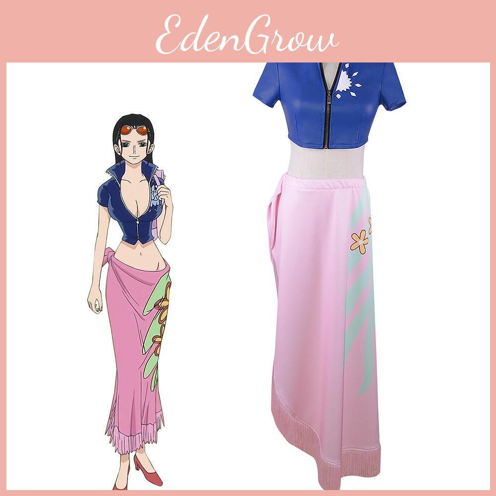 One Piece Nico Robin Skirt Anime Cosplay Costume Halloween Tops Decorated Perfect For Comic Exhibitions And Party Events.