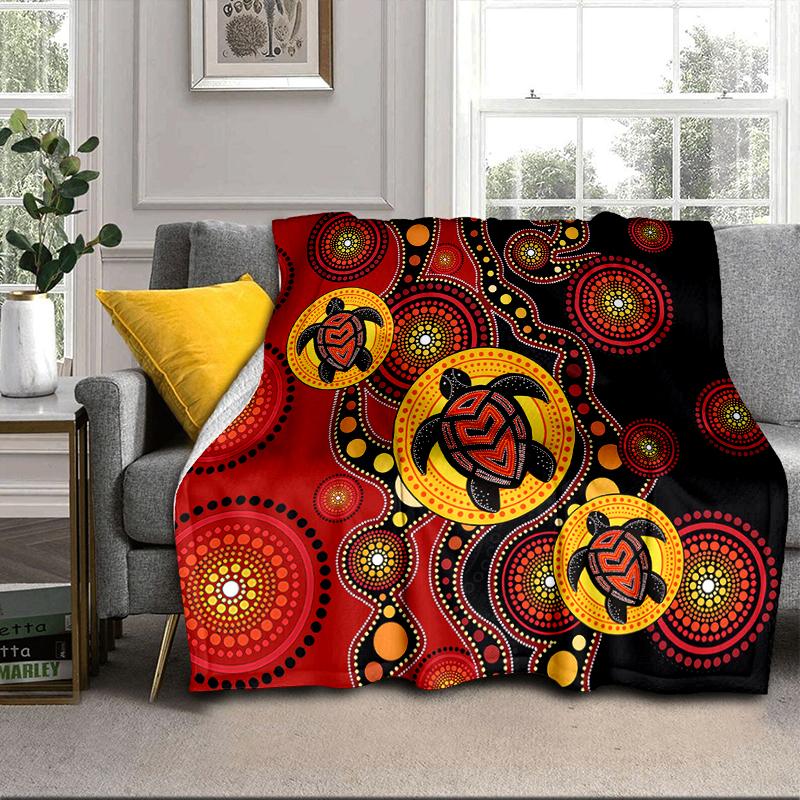 Australian Aboriginal Style Blanket Flannel Blanket Throw Blanket Sofa Cover Blanket Soft Premium Blanket Picnic Blanket Tv Blanket Gifts