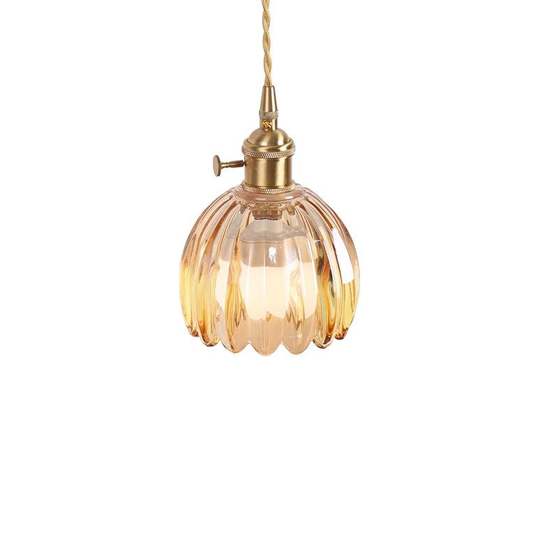 Wireless USB Charging Remote Chandelier with Retro Glass Flowers for Bedroom or Dining Room - Nordic Style