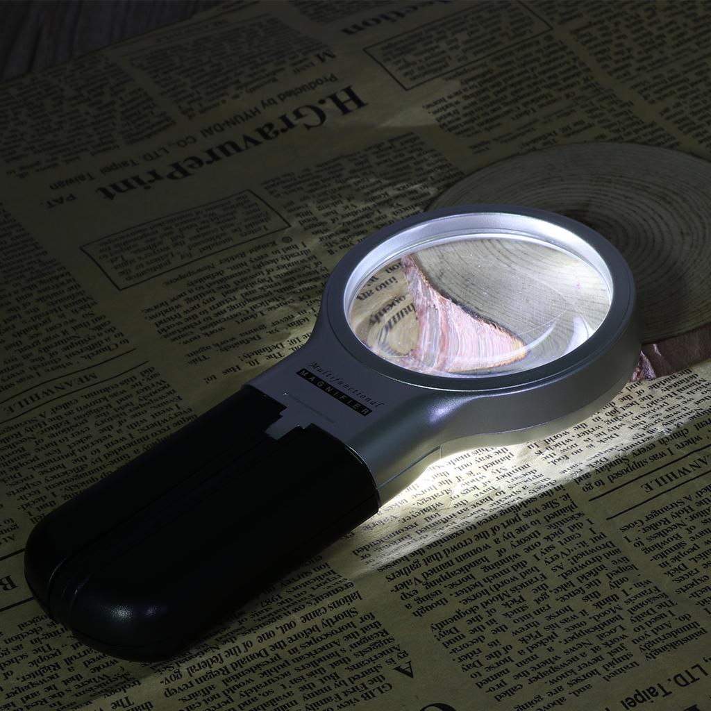 Led Light 3x Magnifier Handheld Mini Loupe Multifunction Folding Magnifying Glass for Reading Jewelry Magnifying Glass