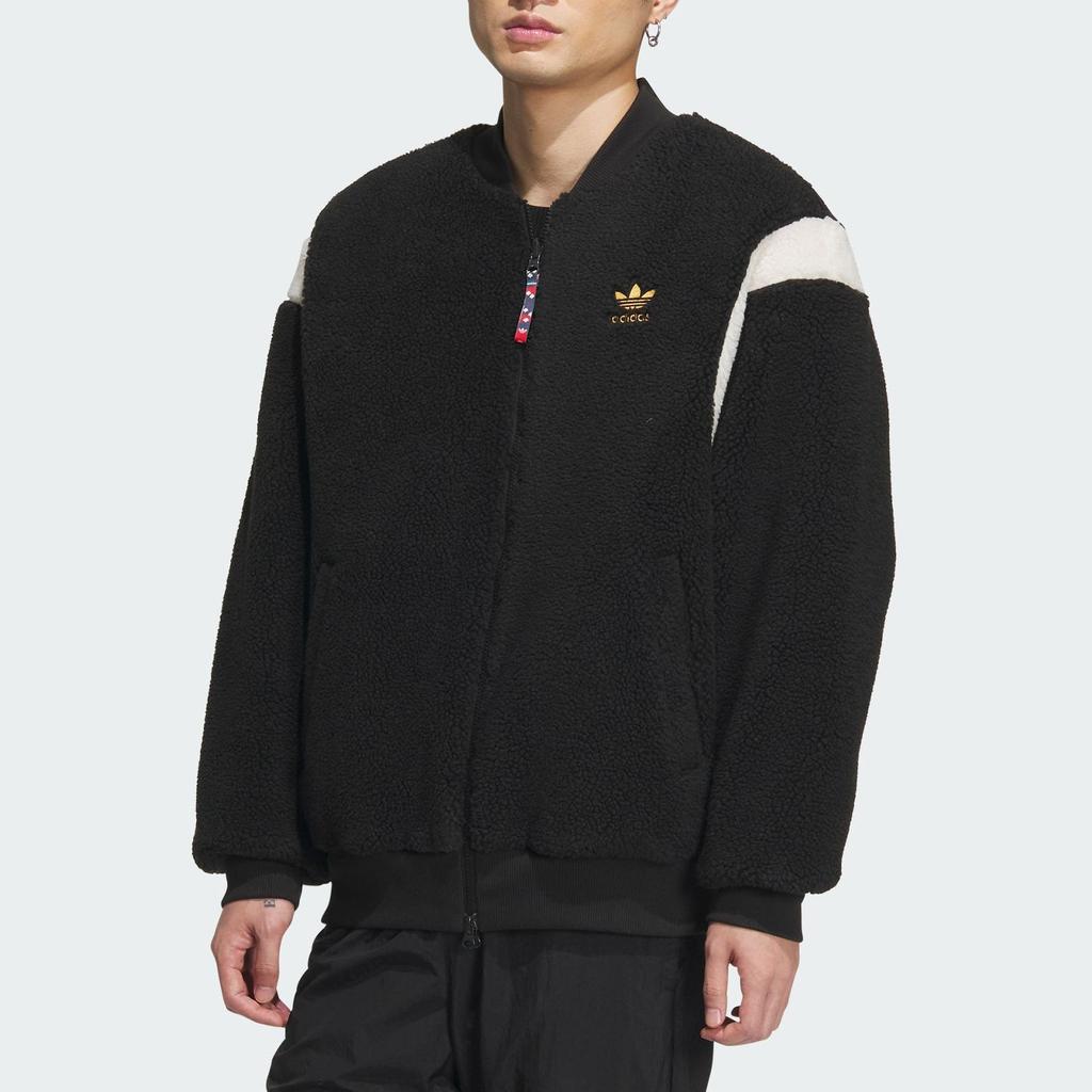Adidas Originals X Feifei Ruan FW23 New Year Reversible Sherpa Bomber Jacket Unisex Jacket Black IX4215