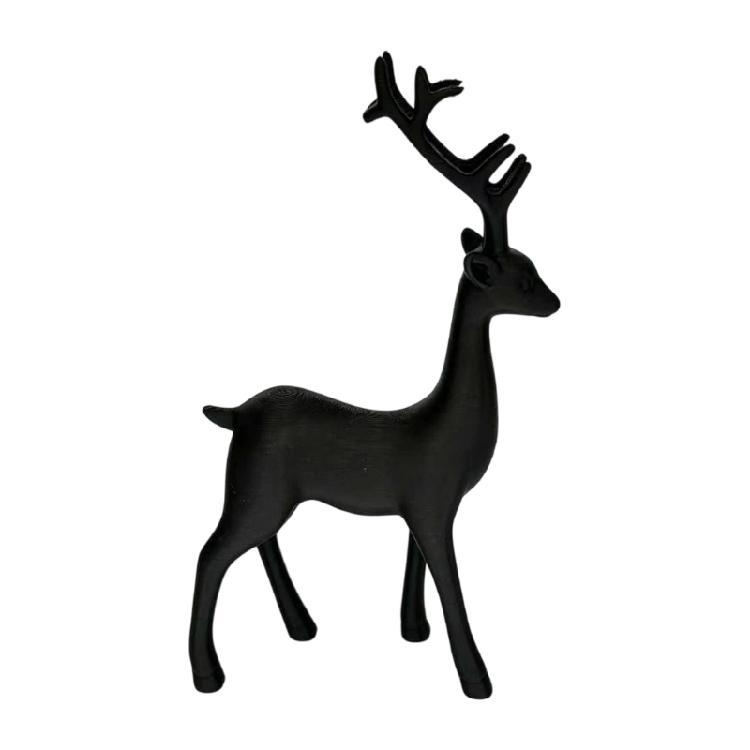 Home Display Deer Figurine 3D Shelf Accent for Desk Christmas Winter Styling with Scandinavian Look Single Piece