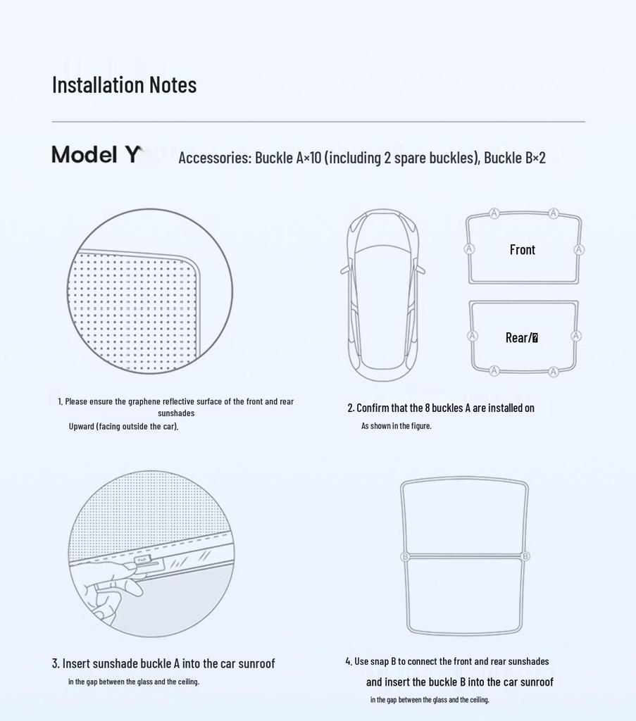 Tesla Model Y/3 Sunroof and Windshield Sunshade: Heat Insulation Accessory