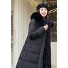 Winter New Down Cotton-padded Clothes Women's Long Over-knee Large Fur-neck Cotton-padded Clothes Thickened Loose Large-size Cotton-padded Jacket