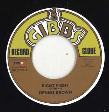 

7inch Record DENNIS BROWN Right Fight JGM7024 Joe GibbsStudi 2025 UK Reggae Ska Dub