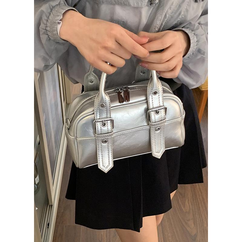 Spring fashion portable bowling bag women's 2025 new simple small square bag versatile messenger bag