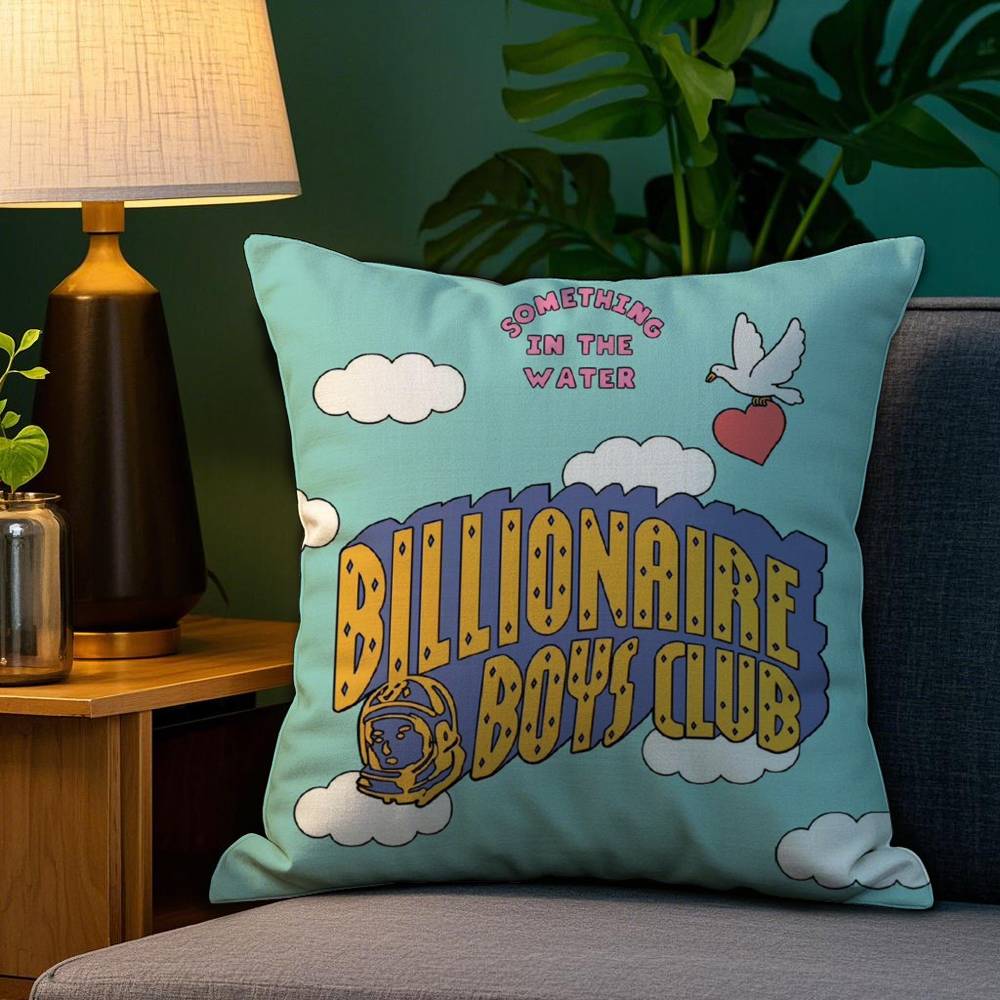 

Black B-Billionaire Boys Club Pillow Case Sofa Living Room Bedroom Double-sided Printing Square Cushion Nap Time Cushion Cover 12x12Inch