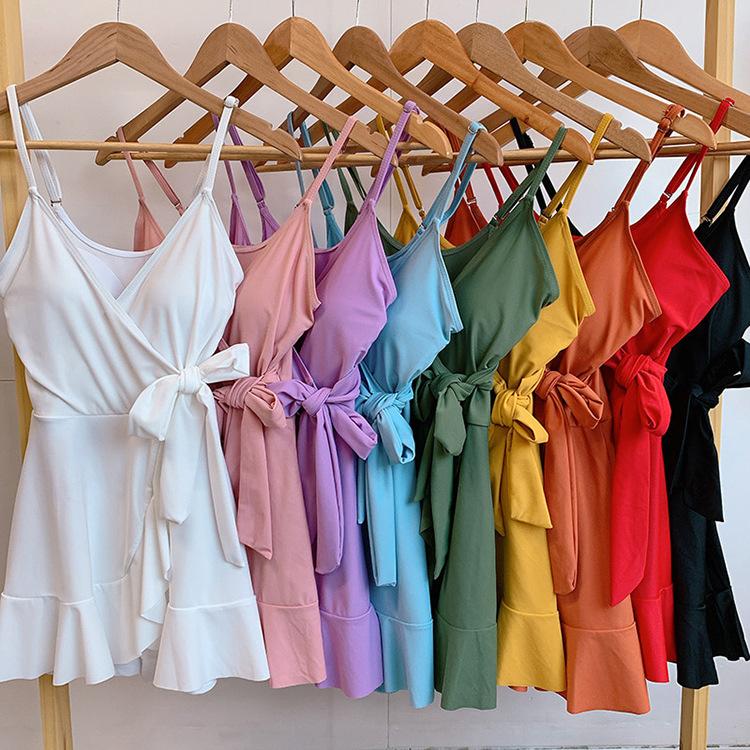 Push Up Tankini Swimsuit Women One-piece Swimwear Dress One Piece Swimming Suit for Ladies Bathing Suit with Shorts