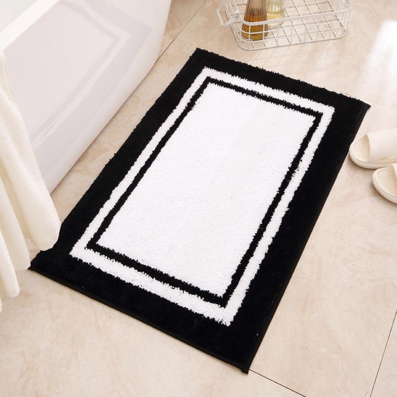 Simple Style Bathroom Water Absorbing Non-slip Flocking Floor Mat