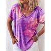 Women'S Map Print Shirt V-Neck Loose Short-Sleeved T-Shirt