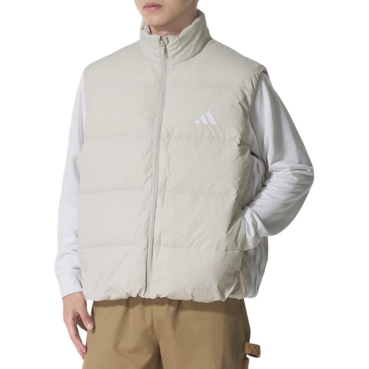 New Adidas Down Vest Men's Beige KH3990