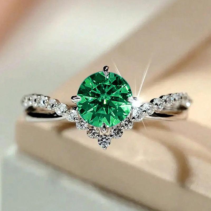 Cao Shi Zircon V-Shaped Wedding Band for Women - European & American Style Couples Ring
