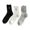 Summer Women's Bow Embridered Lace Ruffle Mid-Calf Socks