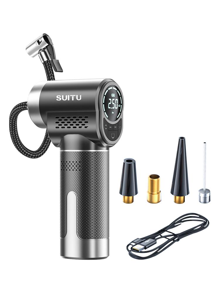 

60 Вт 150 фунтов на квадратный дюйм беспроводной автомобильный воздушный компрессор электрический портативный умный автомобильный насос для шин автомобиля мотоцикла велосипеда шина лодка мяч чёрный